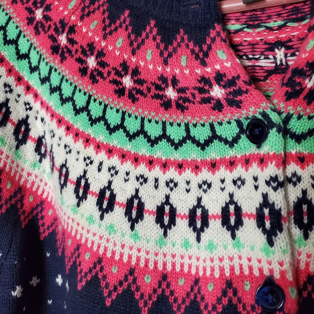 Talbots Fairisle Style Cardigan Size Medium - Picture 4 of 5